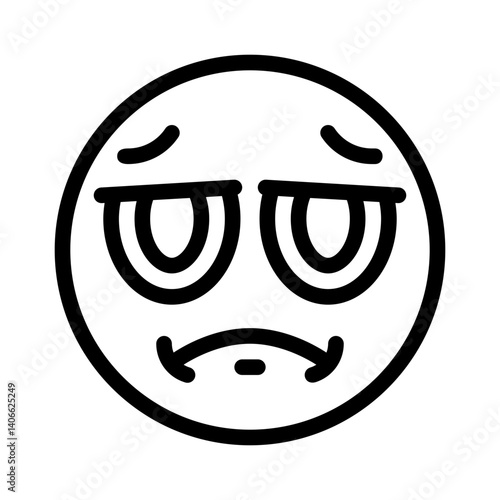 frown face line icon