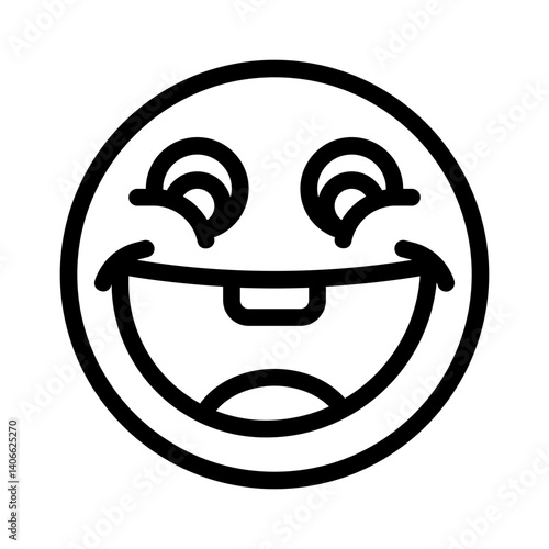 smiley face line icon