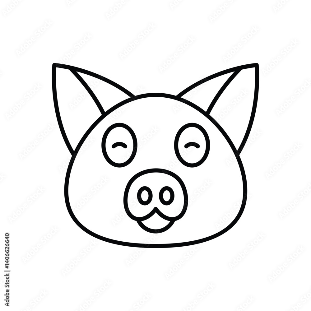 Obraz premium Pig icon vector stock illustration