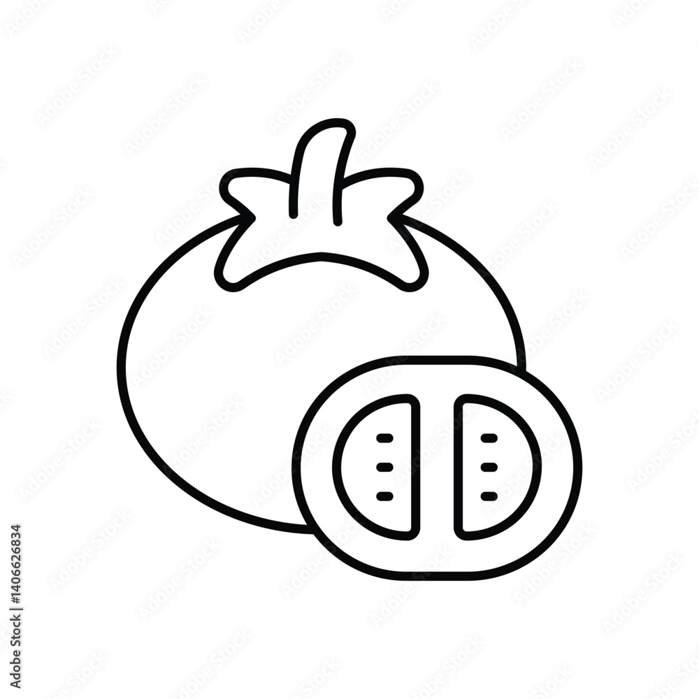 Obraz premium Tomato icon vector stock illustration