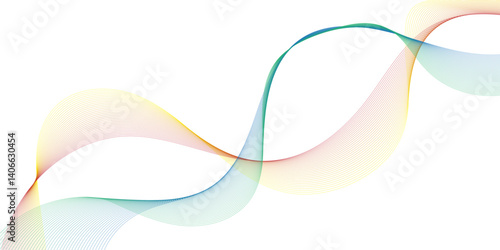 abstract blue wave background pink ribbon isolated on white