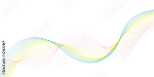 abstract blue wave background pink ribbon isolated on white