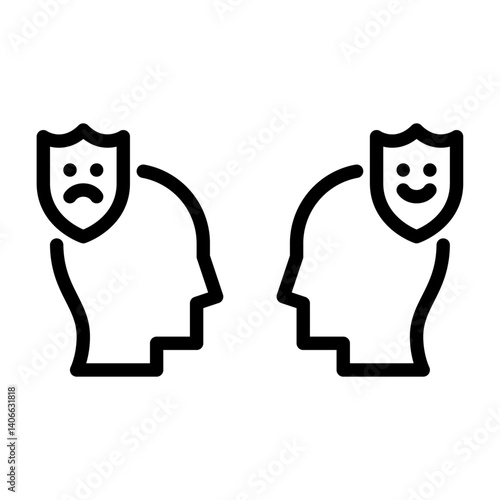 acting outline icon. fake black line illustration.