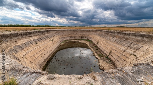 Cracked dam shows global water shortages in rural landscape gigapixelhq scale low water levels environmental crisis