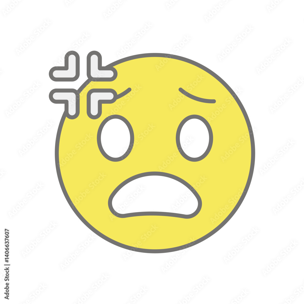 Fototapeta premium Disappointing icon vector stock illustration