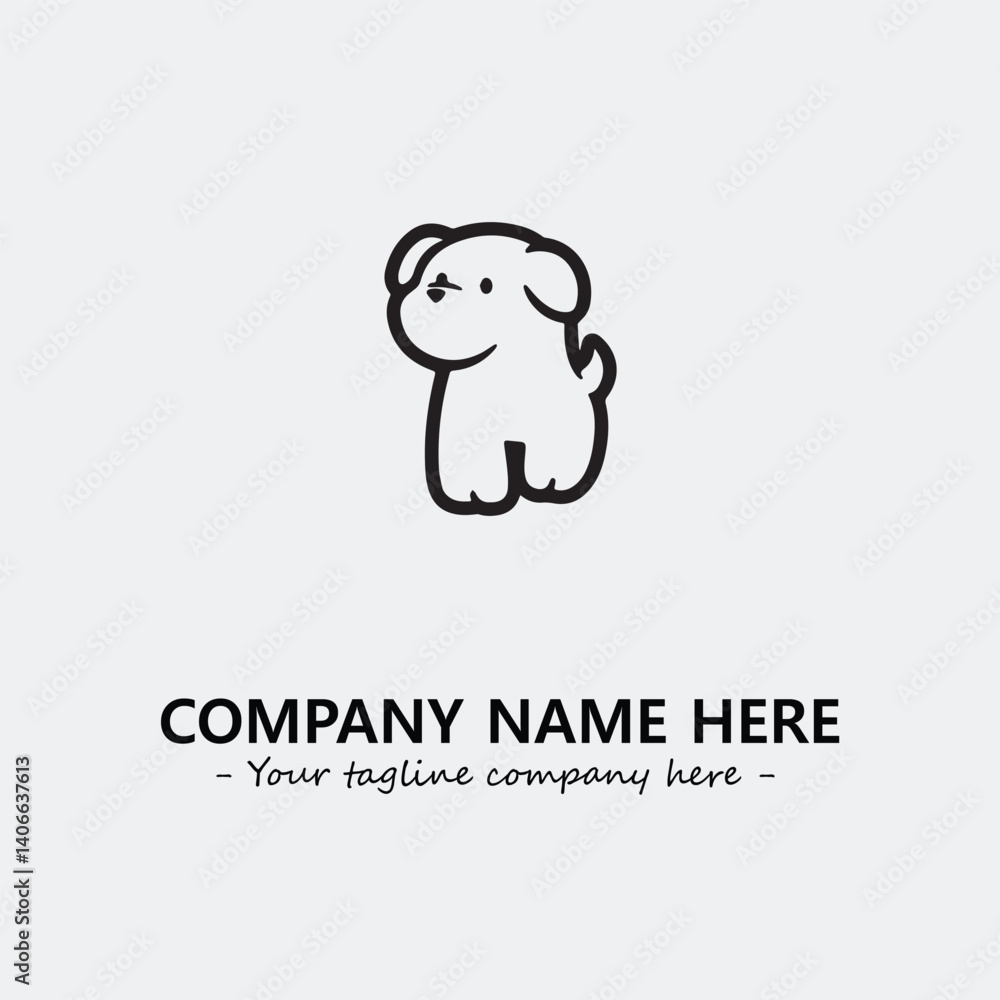 Obraz premium Dog illustration black and white for logo company vector image