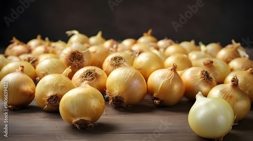 Obraz na płótnie Yellow Onions.generative.ai w salonie