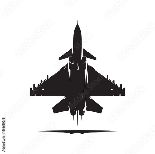 Fighter jet silhouette vector illustration