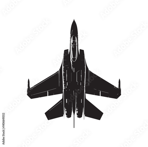 Fighter jet silhouette vector illustration