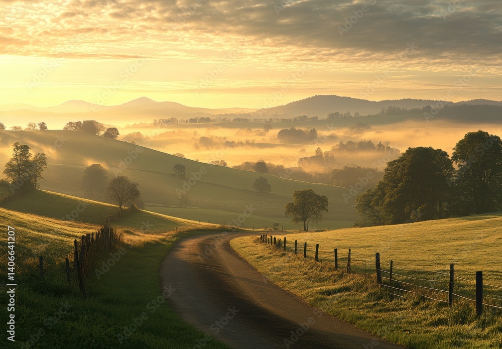 Fototapeta premium sunset over the river