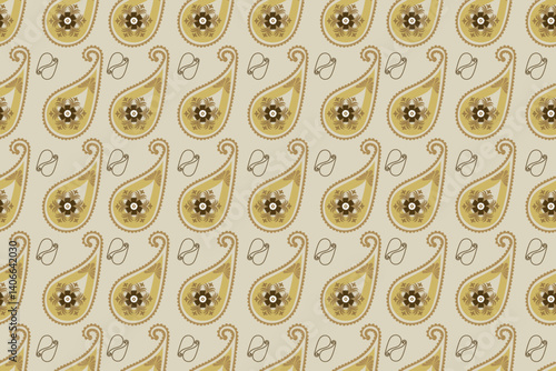 Paisley or Boteh seamless pattern is an ancient textile design from the Persian region, traditionally used to decorate carpets, shawls, and textiles. It is a distinctive and recognizable motif.