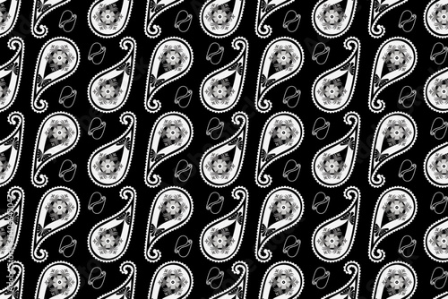 Paisley or Boteh seamless pattern is an ancient textile design from the Persian region, traditionally used to decorate carpets, shawls, and textiles. It is a distinctive and recognizable motif.