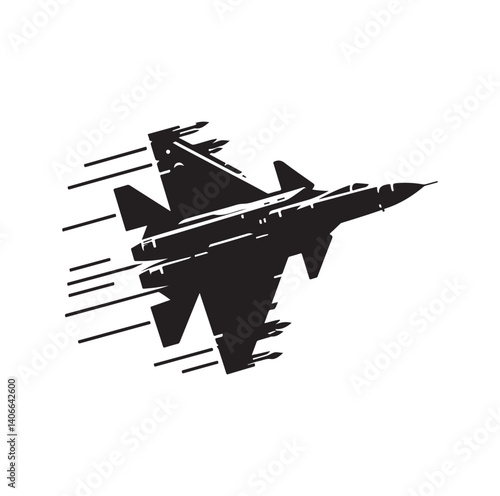 Fighter jet silhouette vector illustration