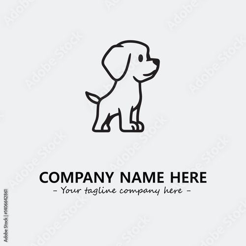 Dog illustration black and white for logo company vector image
