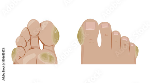 Calluses forming on toes and sole of foot