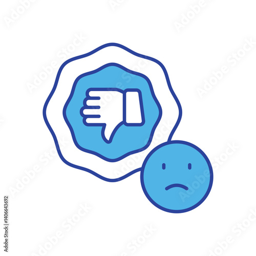 Unsatisfactory icon vector stock illustration