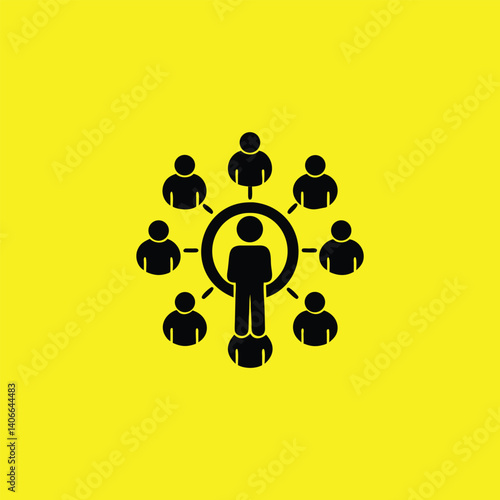 Person in Network Hub – Vector Illustration for Communication

