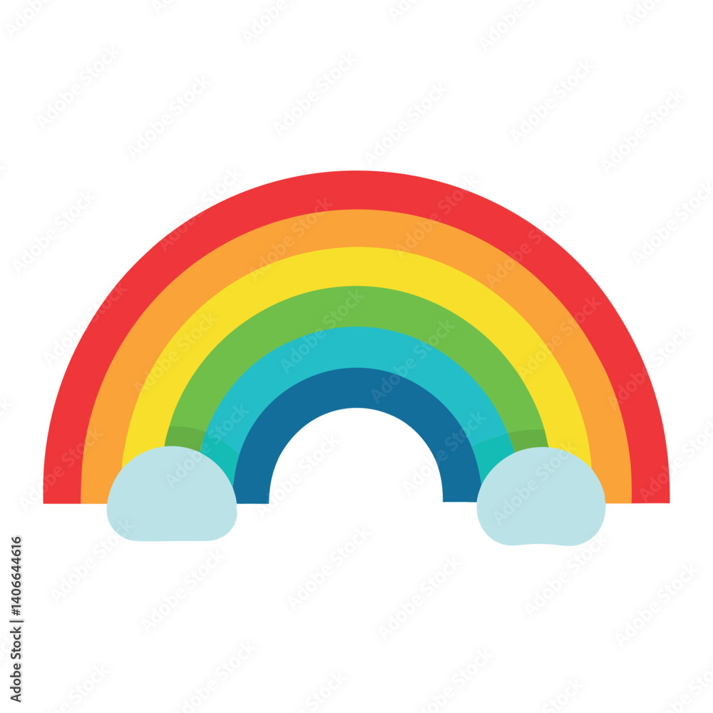 Fototapeta premium A rainbow vector art illustration white background. 