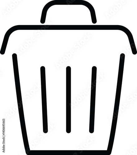 Trash bin icon for cleaning and waste management design
