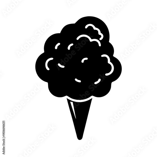 cotton candy ice cream icon, cotton candy ice cream silhouette vector illustration-simple silhouette illustration of cotton candy ice cream, perfect for cotton candy ice cream logos and icons