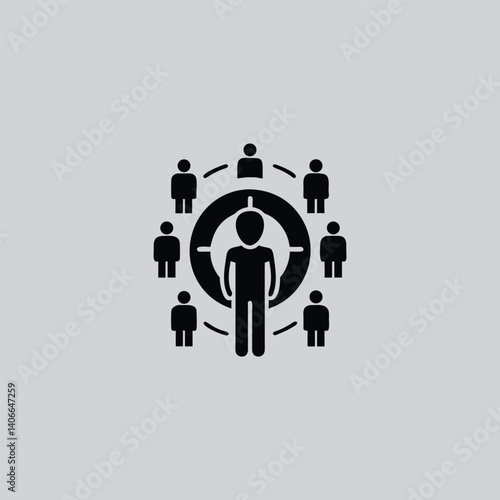 Person in Network Hub – Vector Illustration for Communication

