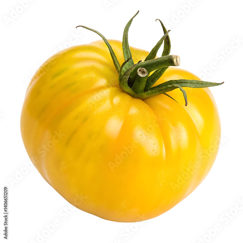  A whole yellow tomato isolated on a transparent background