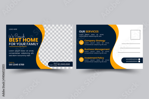 Modern Real Estate Postcard Template - Sleek and Professional Design