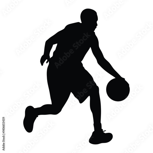 Obraz na płótnie Basketball player vector silhouette w salonie