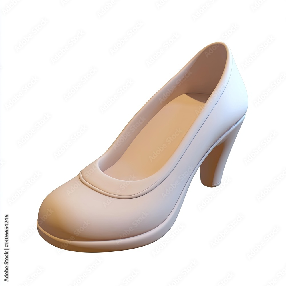 Elegant Beige High Heel Shoe 3D Render: A Smooth, Stylish Footwear Design Elegant Beige High Heel Shoe 3D Render: A Smooth, Stylish Footwear Design
