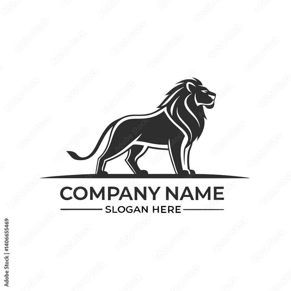 Fototapeta premium Powerful lion logo design