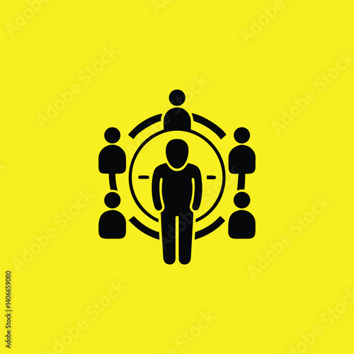 Person in Network Hub – Vector Illustration for Communication

