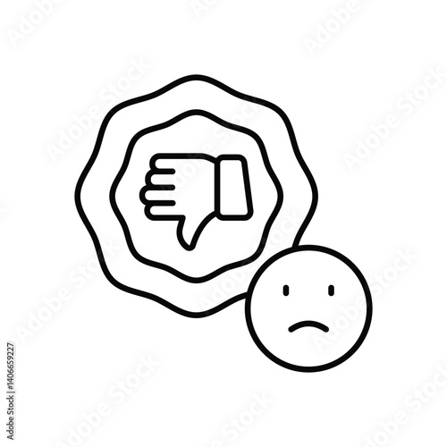 Unsatisfactory icon vector stock illustration