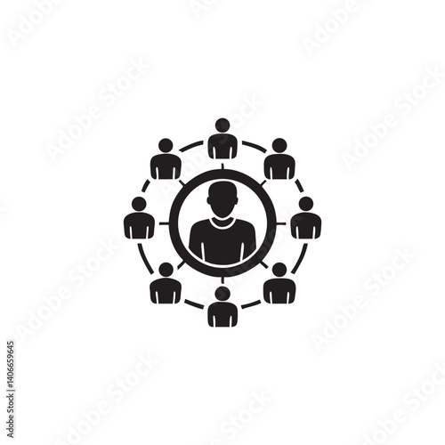 Person in Network Hub – Vector Illustration for Communication

