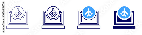 Laptop animator icon in 4 different styles. Thin Line, Line, Bold Line, Duotone. Duotone style. Editable stroke
