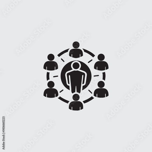 Person in Network Hub – Vector Illustration for Communication

