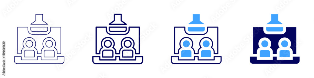Laptop click icon in 4 different styles. Thin Line, Line, Bold Line, Duotone. Duotone style. Editable stroke Laptop click icon in 4 different styles. Thin Line, Line, Bold Line, Duotone. Duotone style. Editable stroke