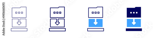 Laptop concern icon in 4 different styles. Thin Line, Line, Bold Line, Duotone. Duotone style. Editable stroke