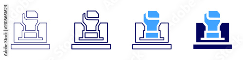 Laptop flicker icon in 4 different styles. Thin Line, Line, Bold Line, Duotone. Duotone style. Editable stroke
