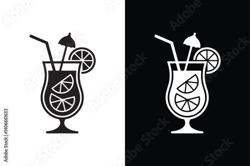 ​Tropical Drink icon vector on White Background ,Vector Art Illustration on white background.