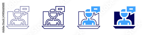 Laptop fps icon in 4 different styles. Thin Line, Line, Bold Line, Duotone. Duotone style. Editable stroke