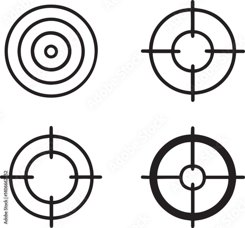 Set of shooting target icon