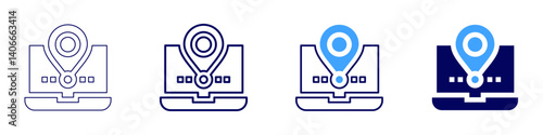 Laptop infrared icon in 4 different styles. Thin Line, Line, Bold Line, Duotone. Duotone style. Editable stroke