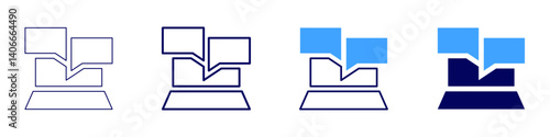 Laptop preference icon in 4 different styles. Thin Line, Line, Bold Line, Duotone. Duotone style. Editable stroke