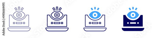 Laptop preorder icon in 4 different styles. Thin Line, Line, Bold Line, Duotone. Duotone style. Editable stroke