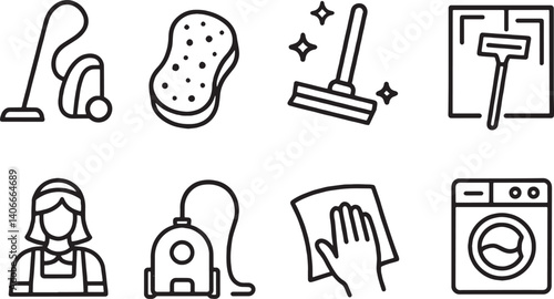 Set of cleaning service icon