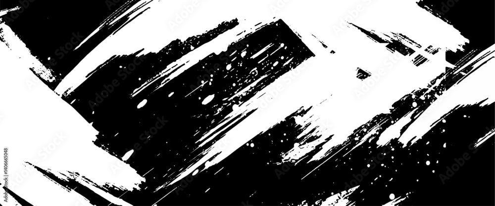 Vector abstract grungy paint creative brush strokes background