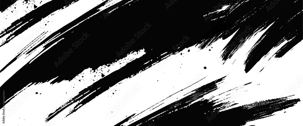 Vector abstract grungy paint creative brush strokes background