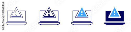 Laptop scholar icon in 4 different styles. Thin Line, Line, Bold Line, Duotone. Duotone style. Editable stroke