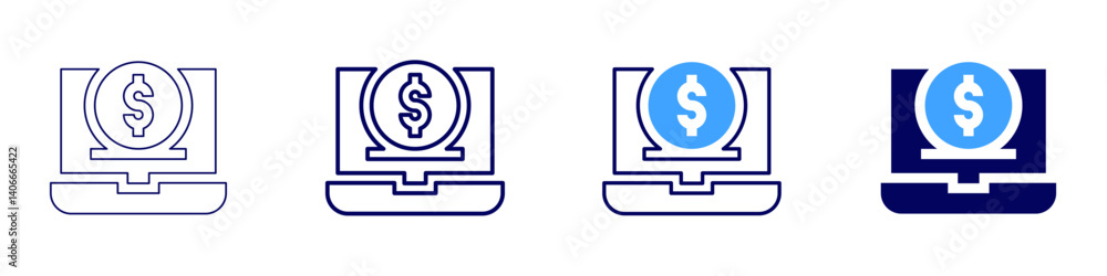 Laptop station icon in 4 different styles. Thin Line, Line, Bold Line, Duotone. Duotone style. Editable stroke Laptop station icon in 4 different styles. Thin Line, Line, Bold Line, Duotone. Duotone style. Editable stroke