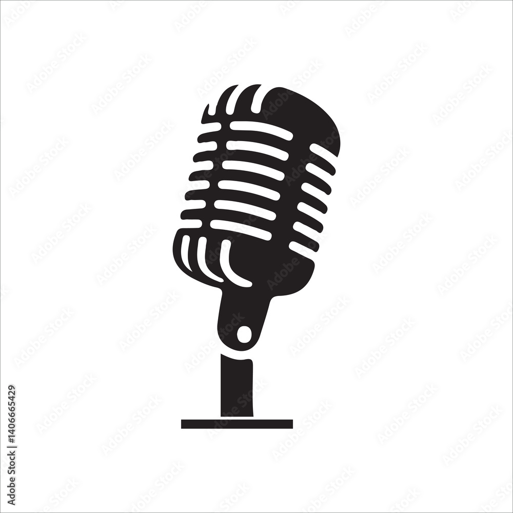 retro microphone isolated on white background retro microphone isolated on white background
